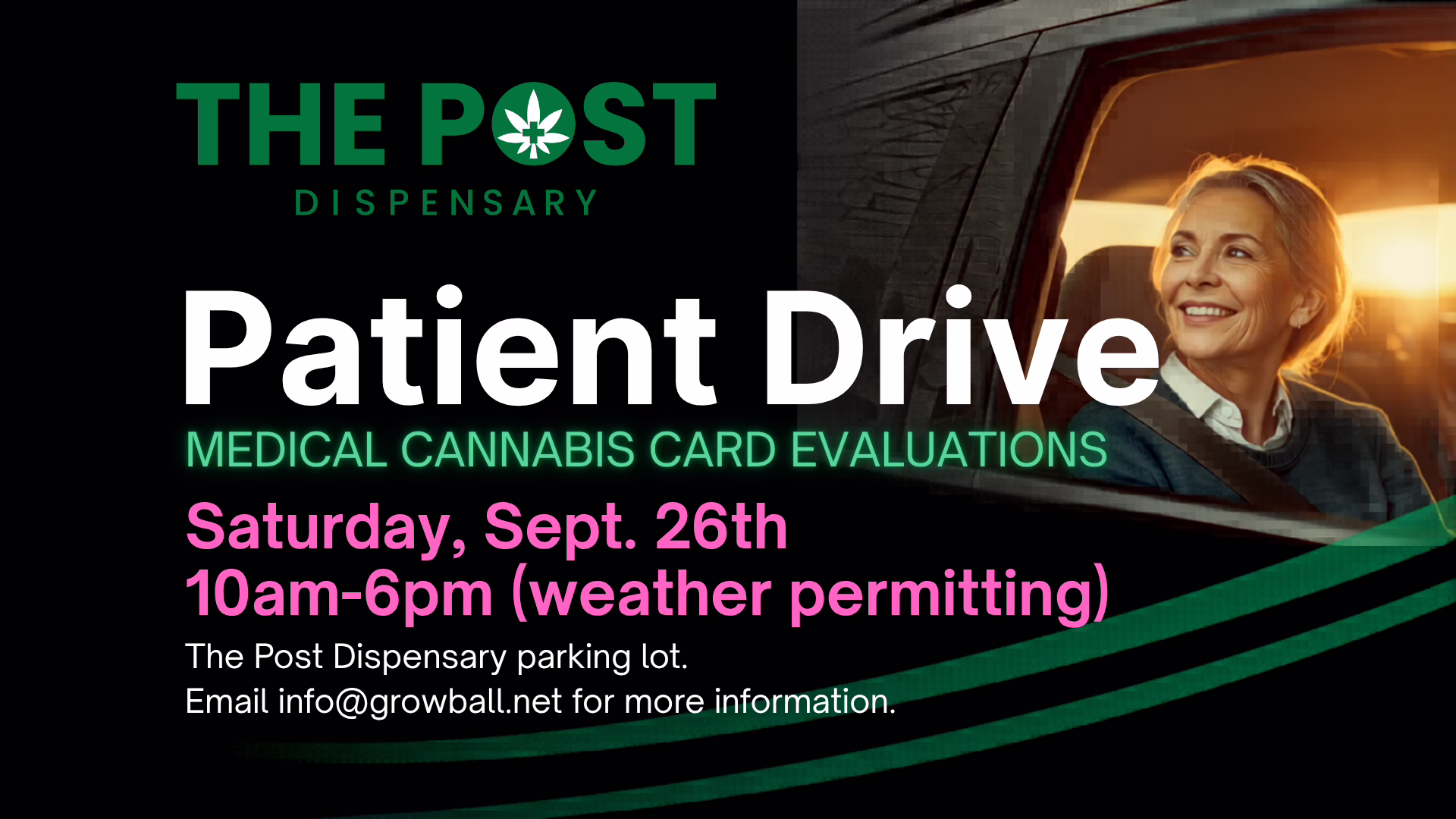 Sept. 26th Patient Drive at The Post Dispensary